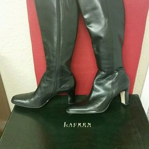 Ralph Lauren Leather Black Boots